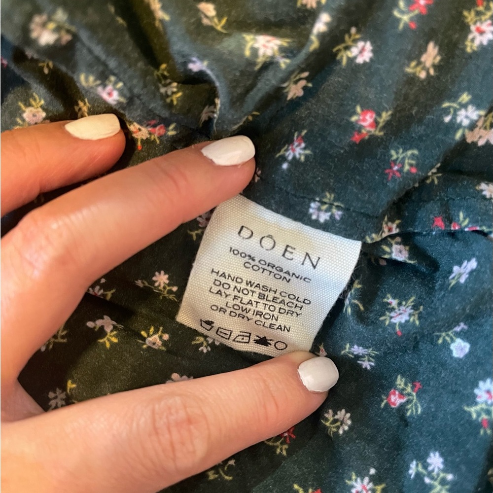 DOEN Green floral Dress, size S & M - Picture 7 of 8
